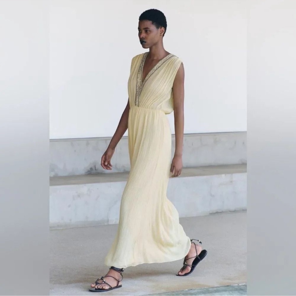 ZARA EMBROIDERED BEADED DRESS ZW COLLECTION NWT - Picture 10 of 16